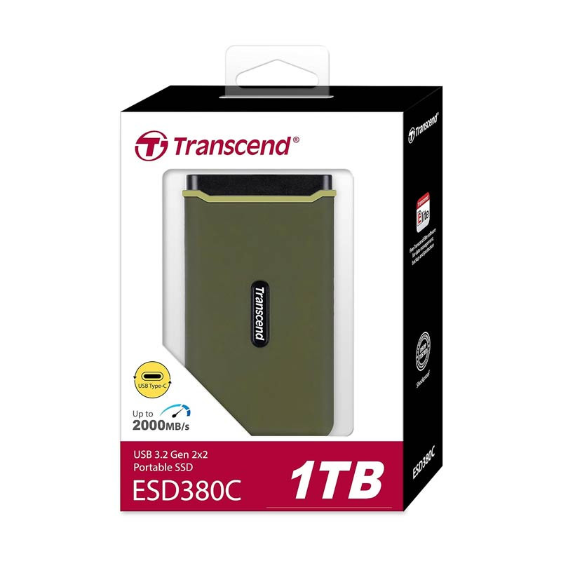 Transcend Portable External SSD 1TB Usb 3.2 Gen 2x2 Type-C (Military Green M)
