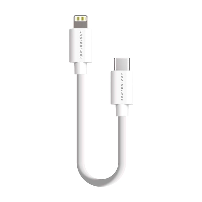 Powerology USB-C to Lightning Cable 0.25m White