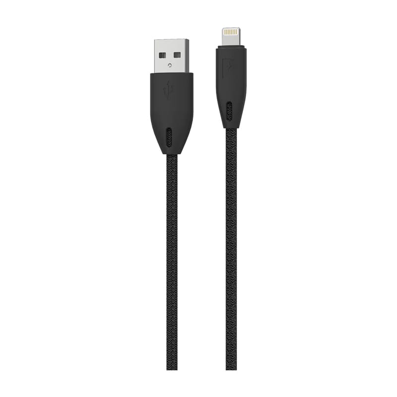 Powerology Braided USB-A to Lightning Cable 1.2M Black