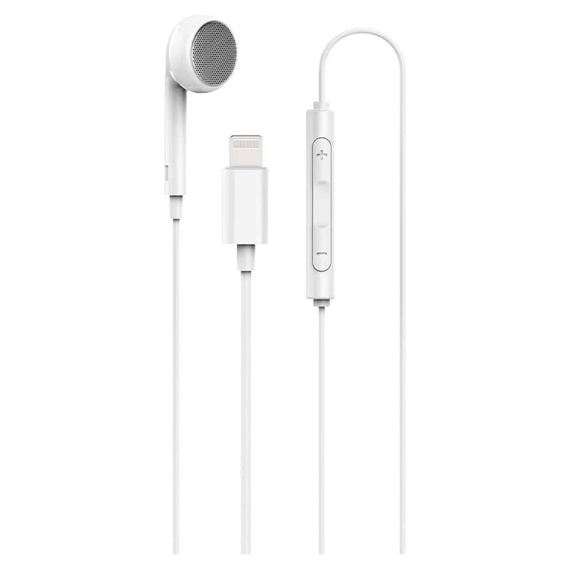Powerology Mono Earphone with MFi Lightning Connector White